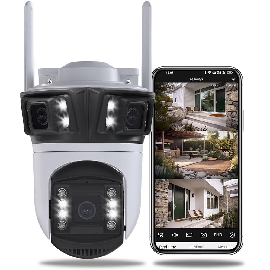Wifi Three View 3MP+3MP +3MP Outdoor CCTV Camera ICSEE