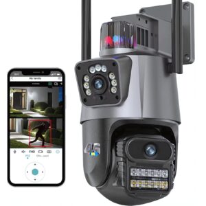 5G 5MP Dual View Outdoor Siren Camera V380